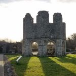Green grass in January at historic Mellifont Abbey in Ireland