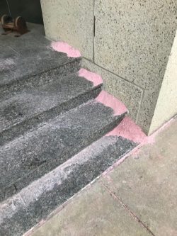 leftover salt on steps