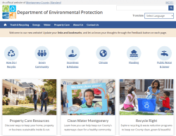 Image of Montgomery County's DEP revamped website. 
