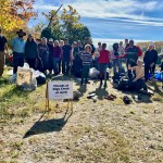 Friends of Sligo Creek volunteers pose for a picture after a successful stormwater pond litter cleanup.